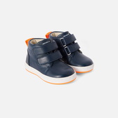 Baby boy smooth leather high-top tennis shoes