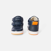 Baby boy smooth leather high-top tennis shoes