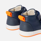 Baby boy smooth leather high-top tennis shoes