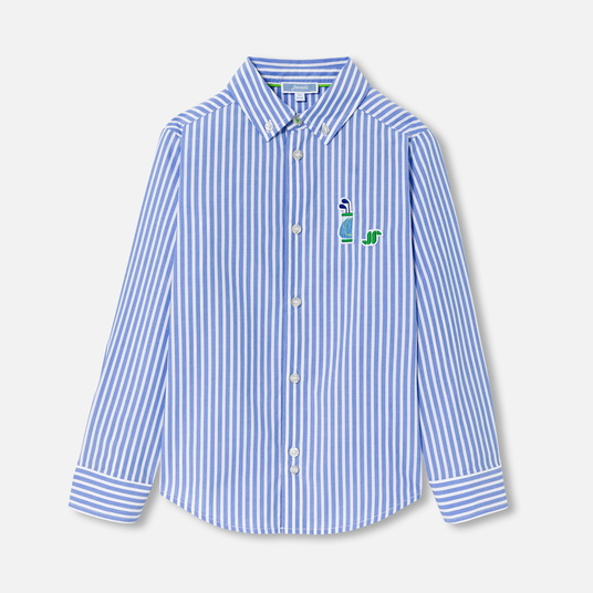 Boy striped shirt in  poplin