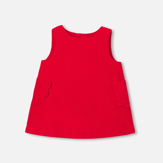 Baby girl velvet pinafore dress