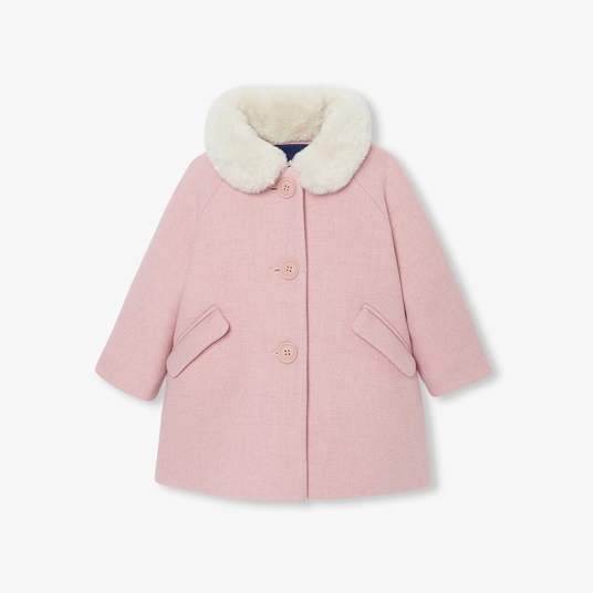 Manteau bébé fille en drap de laine