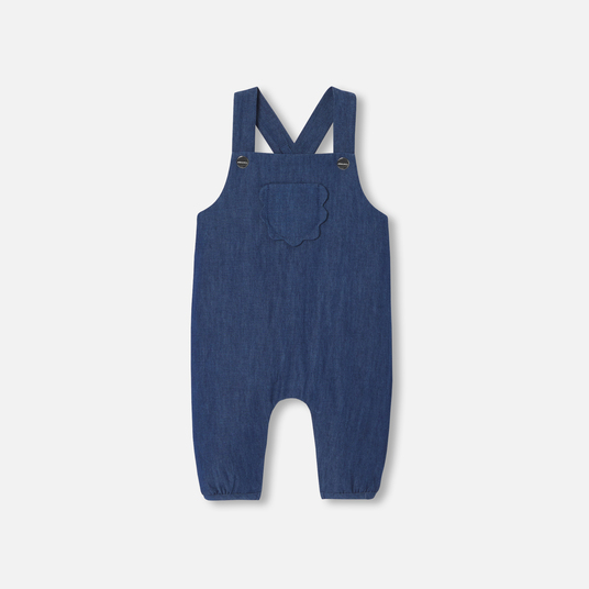 Baby girl overalls in soft denim