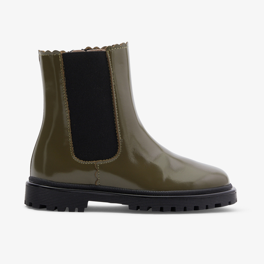 Chelsea boots enfant fille en cuir lisse