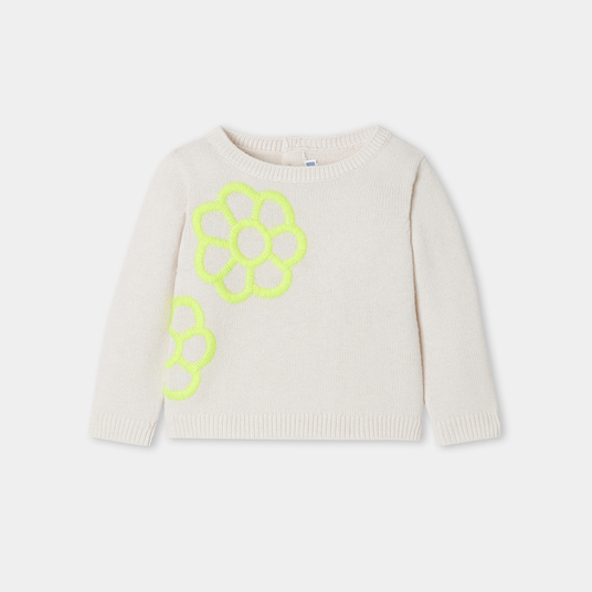 Baby girl sweater with embroidered flowers