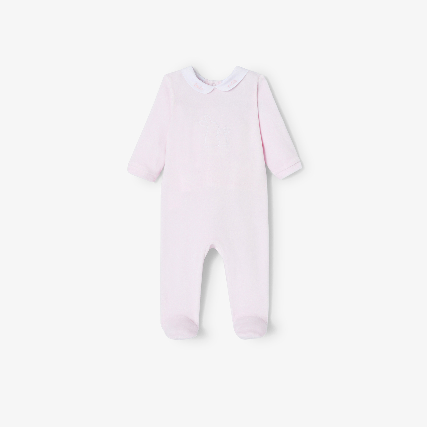 Baby girl pajamas in velvet bouclette